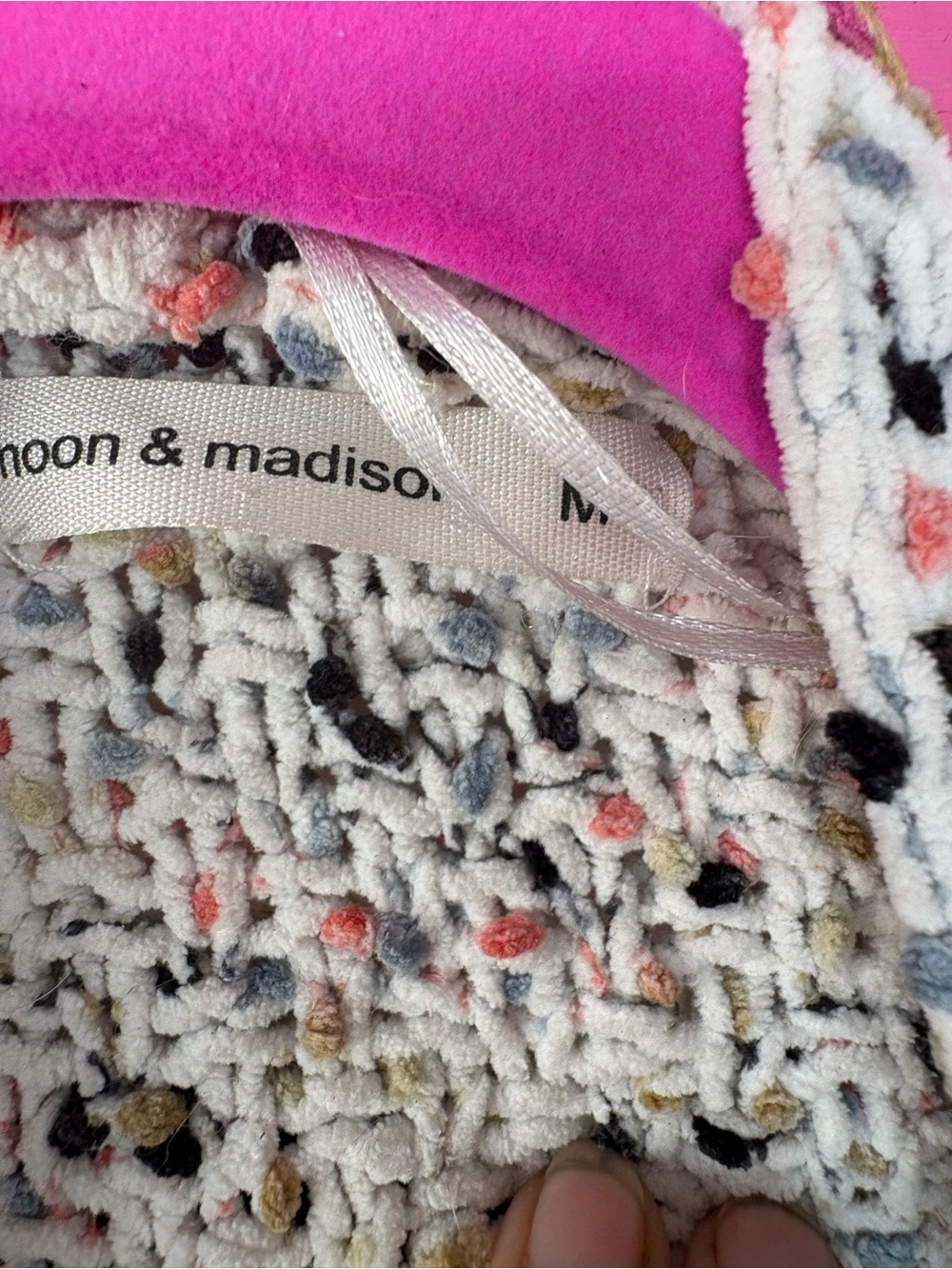 moon & madison Ivory Speckled Open-Front Knit Cardigan